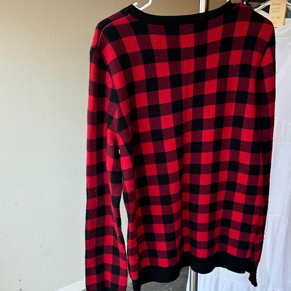 Vintage C.Wonder Red and Black Plaid Crewneck Sweater - Picture 5 of 5